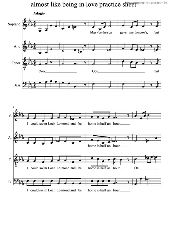 Partitura da música Full Choir Almost Like Being In Love