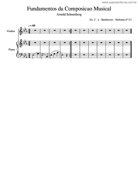 Partitura da música Fundamentos Da Composicao Musical – Schoenberg Arnold – Ex. 2 – E – Beethoven – Sinfonia Nº 3–I