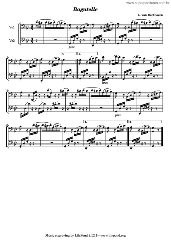 Partitura da música Für Elise v.7