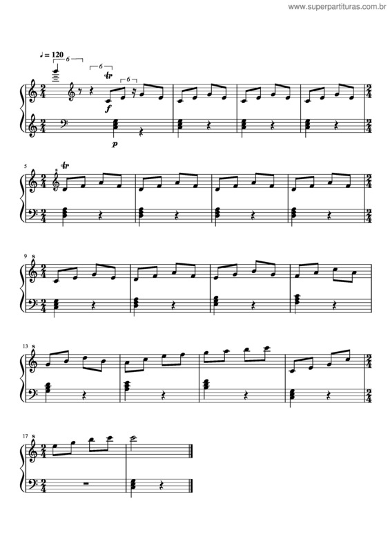 Partitura da música Fur Nada