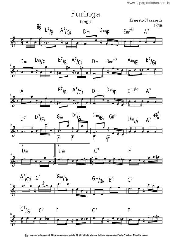 Partitura da música Furinga