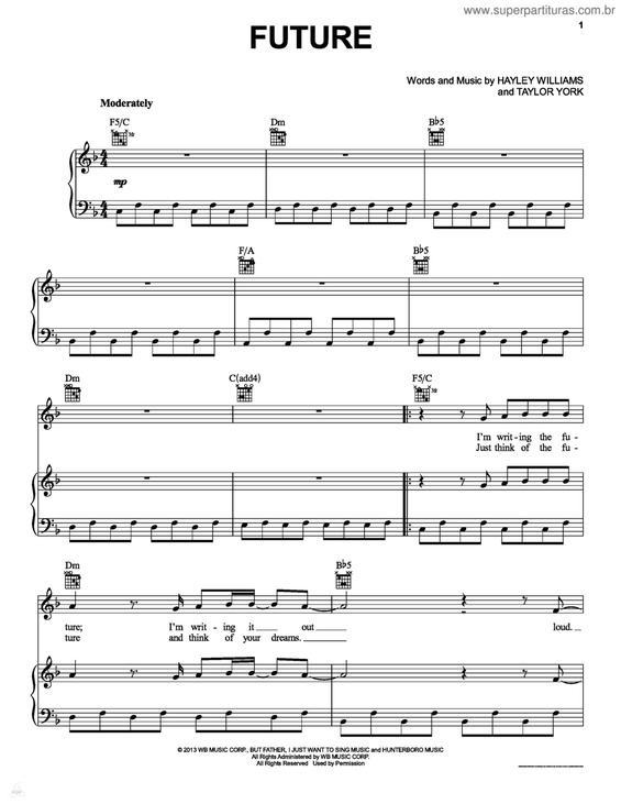 Partitura da música Future