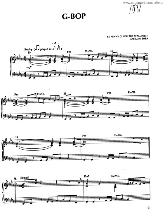 Partitura da música G-Bop