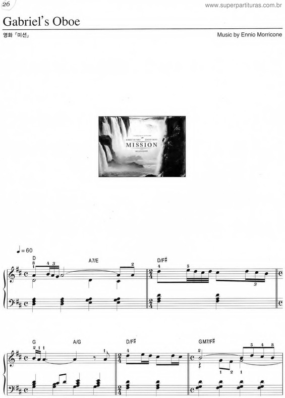Partitura da música Gabriel`s Oboe v.3
