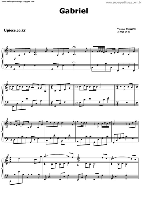 Partitura da música Gabriel v.2