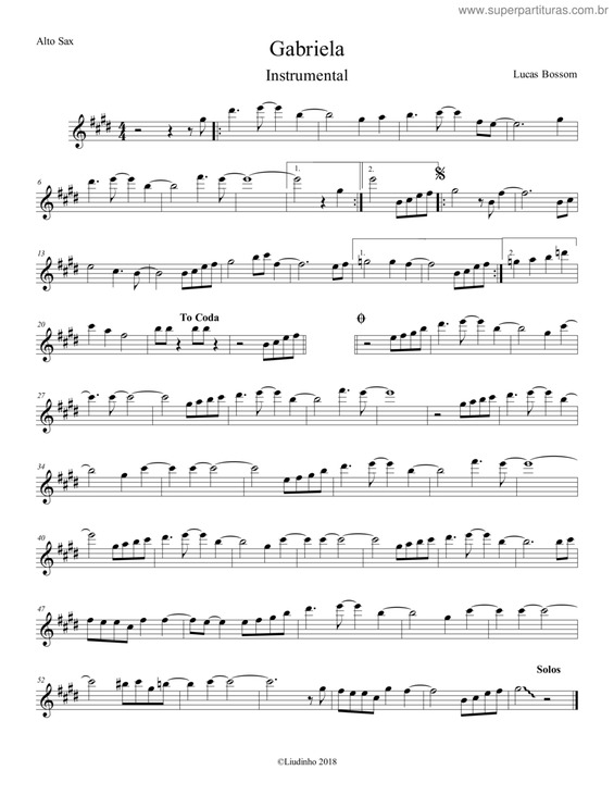 Partitura da música Gabriela v.4