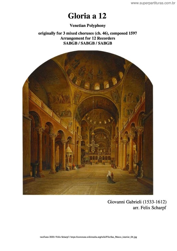 Partitura da música Gabrieli, Giovanni – Gloria