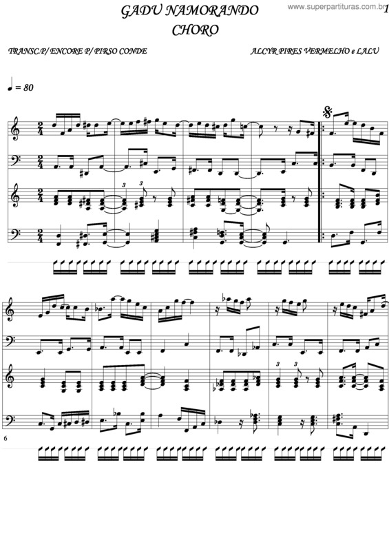 Partitura da música Gadu Namorando v.2