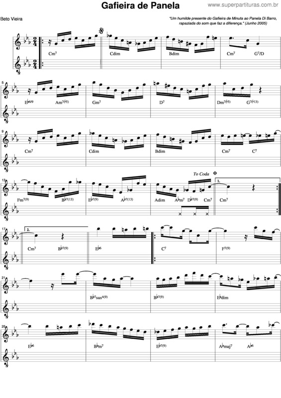 Partitura da música Gafieira De Panela