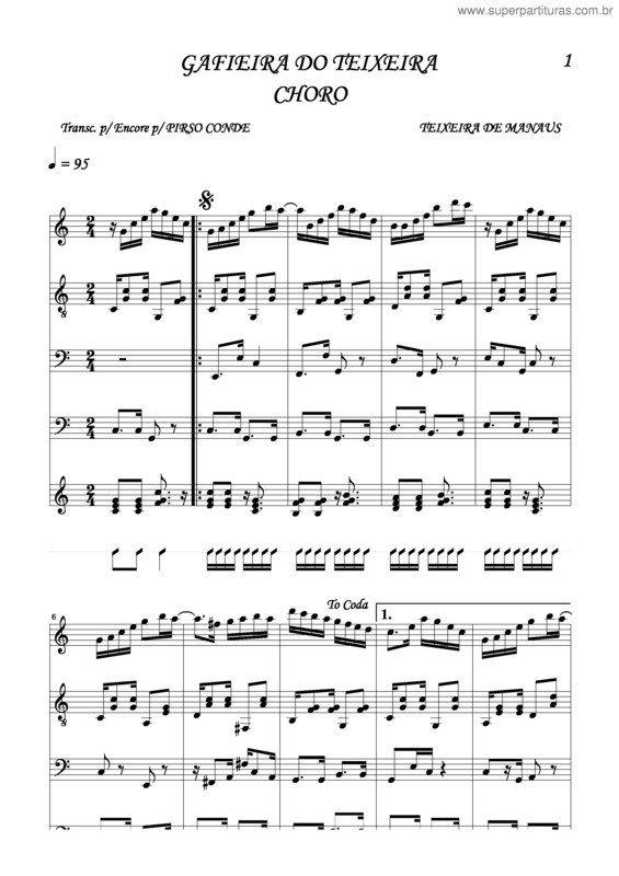 Partitura da música Gafieira Do Teixeira v.3