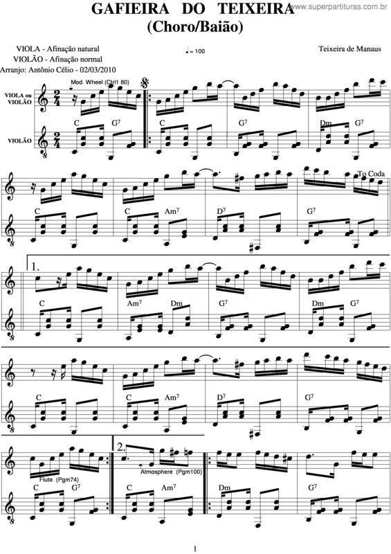 Partitura da música Gafieira Do Teixeira v.5