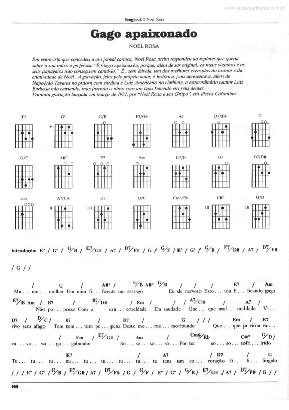 Partitura da música Gago Apaixonado