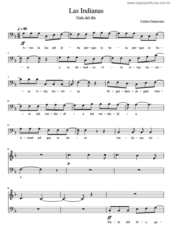 Partitura da música Gala Del Día