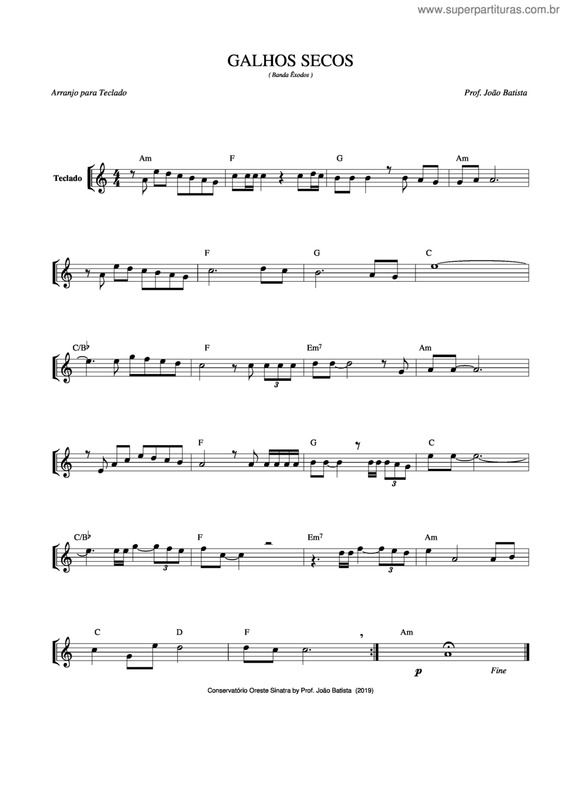 Partitura da música Galhos Secos