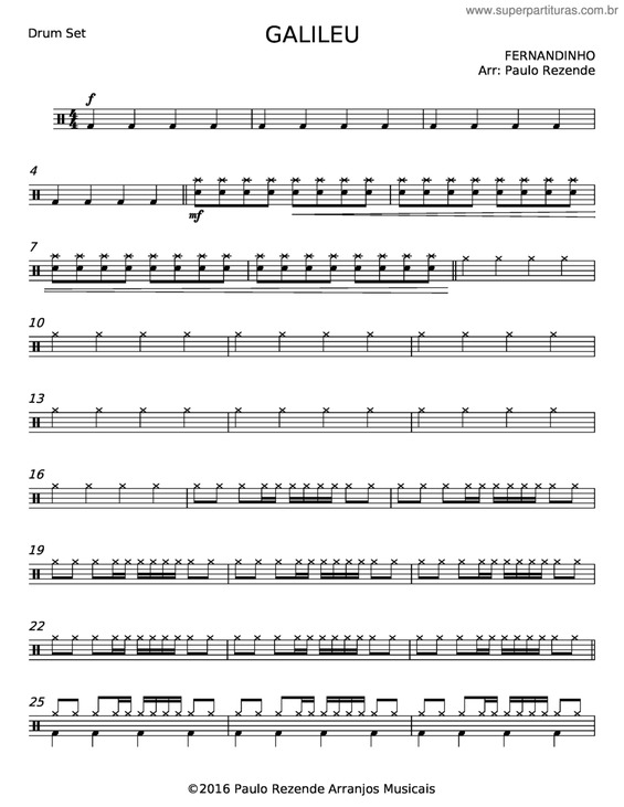 Partitura da música Galileu v.17