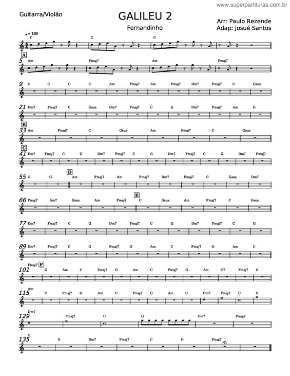 Partitura da música Galileu v.23