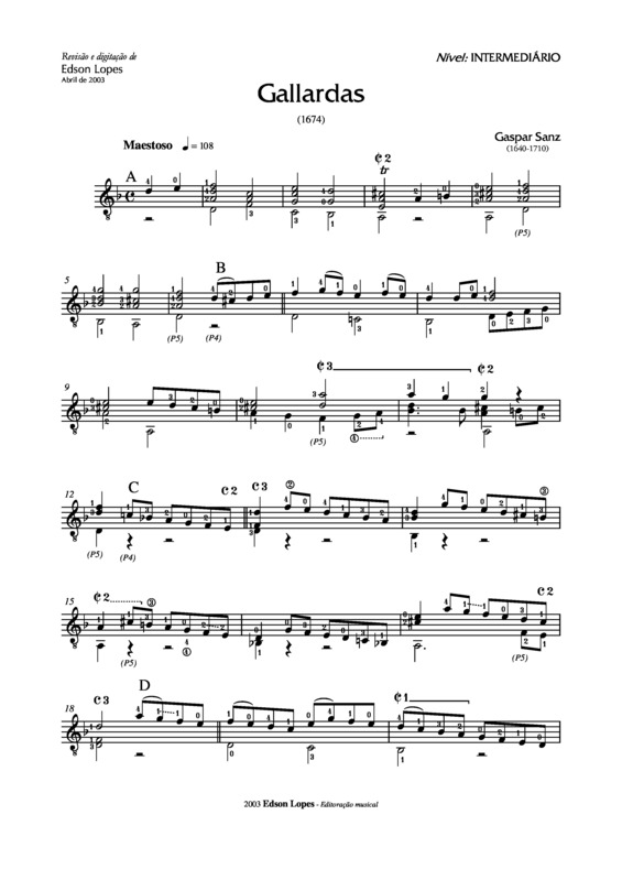 Partitura da música Gallardas