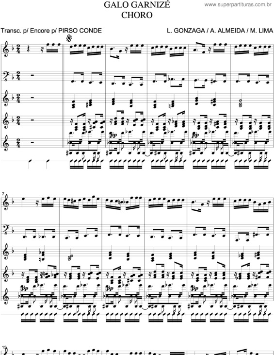 Partitura da música Galo Garnizé v.3
