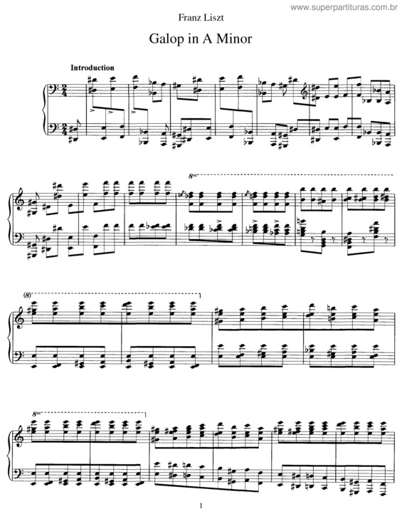 Partitura da música Galop (in A minor)