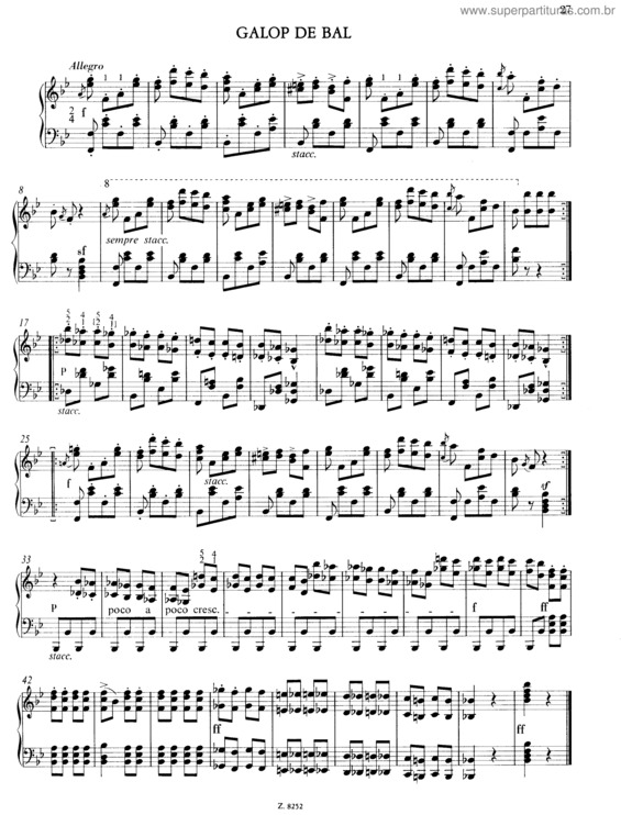 Partitura da música Galop de Bal