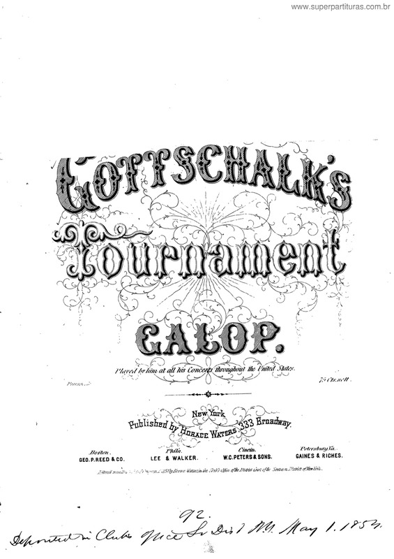 Partitura da música Galop de tournoi