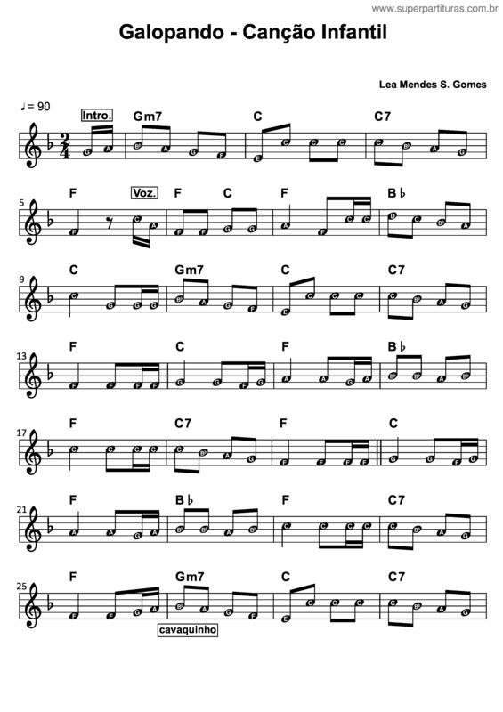 Partitura da música Galopando v.2