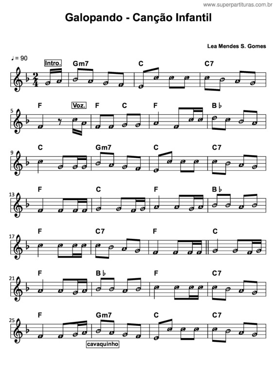 Partitura da música Galopando v.2