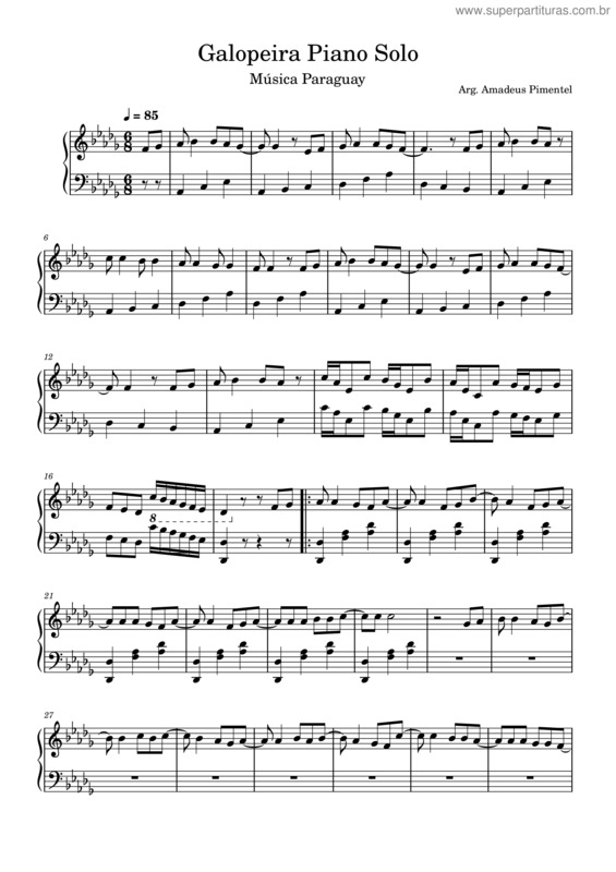 Partitura da música Galopeira Piano Solo