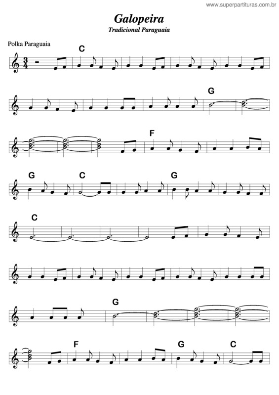 Partitura da música Galopeira v.2