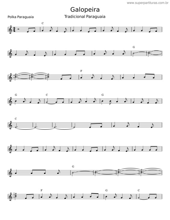 Partitura da música Galopeira v.3
