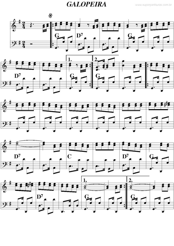 Partitura da música Galopeira