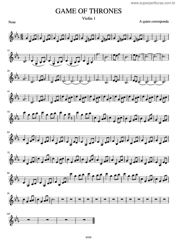 Partitura da música Game Of Thrones v.5