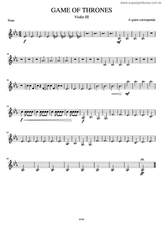 Partitura da música Game Of Thronesv3