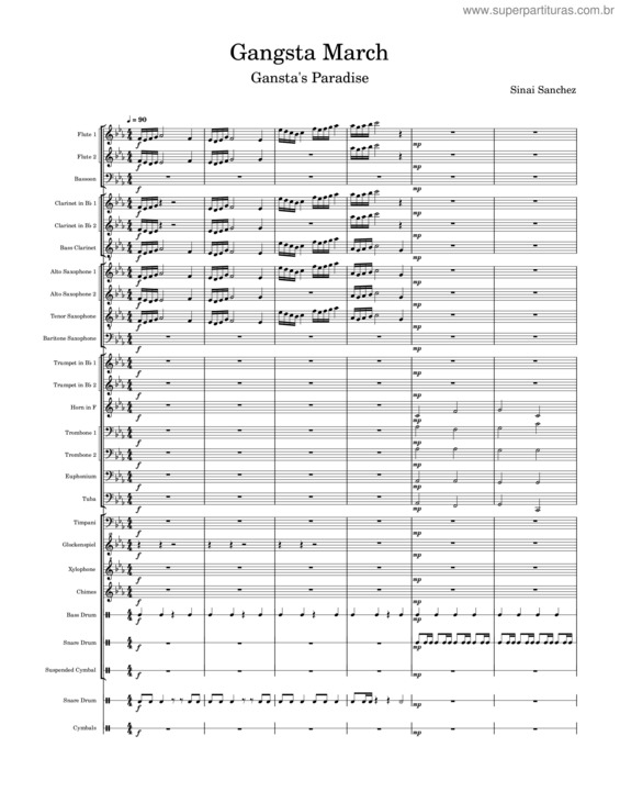 Partitura da música Gangsta`S Paradise – Coolio