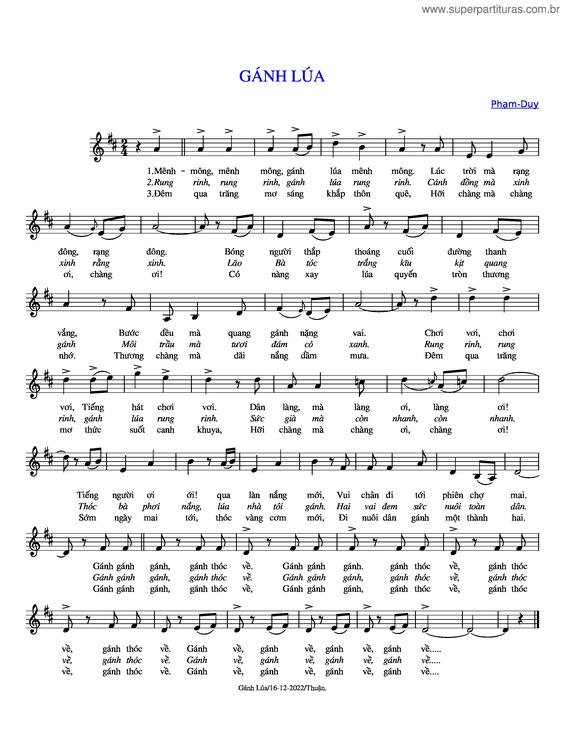 Partitura da música Gánh_Lúa