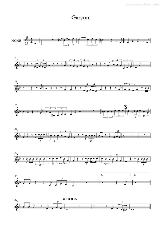 Partitura da música Garçom