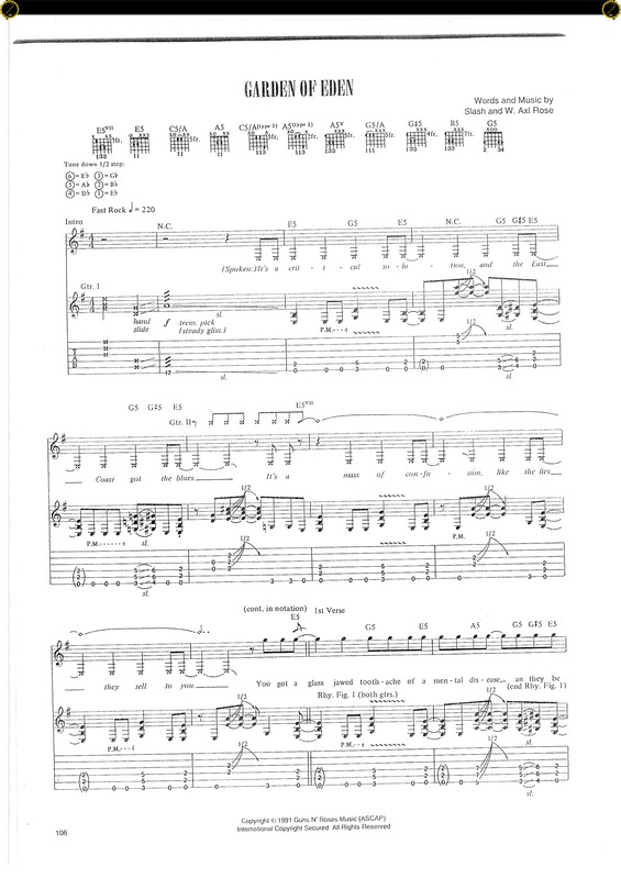 Partitura da música Garden Of Eden