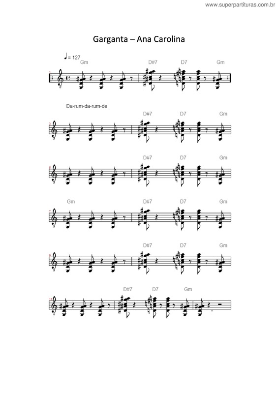 Partitura da música Garganta