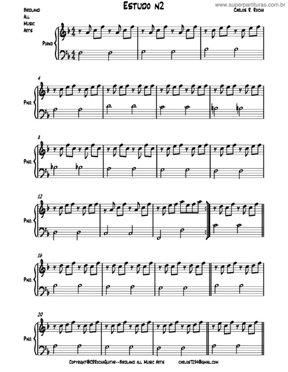Partitura da música Garoando na Paulicéia Desvairada v.2