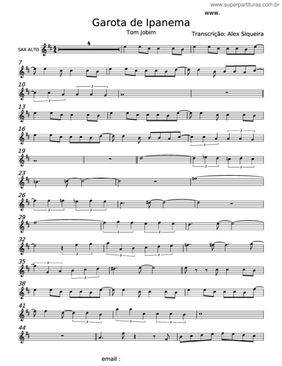 Partitura da música Garota De Ipanema – Tom Jobim E Chico Buarque v.4