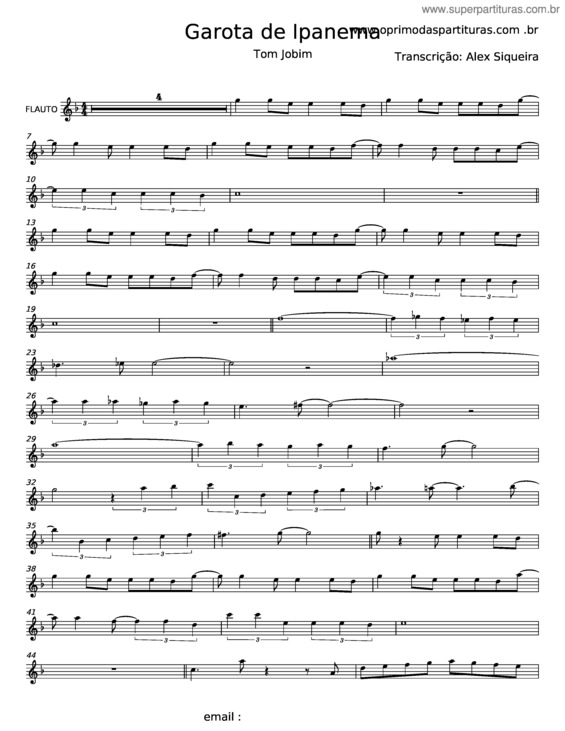 Partitura da música Garota De Ipanema – Tom Jobim E Chico Buarque v.5