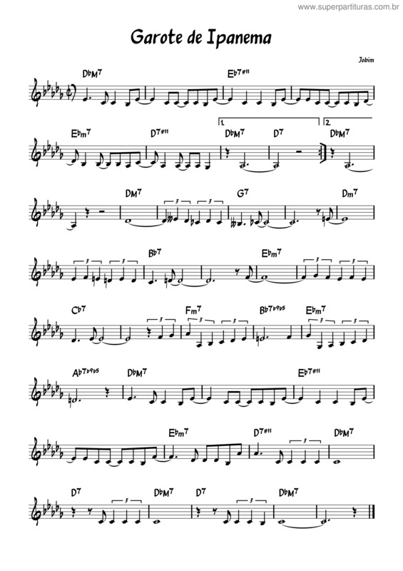 Partitura da música Garota De Ipanema Dbm