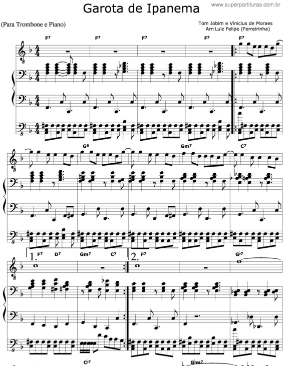 Partitura da música Garota De Ipanema v.10