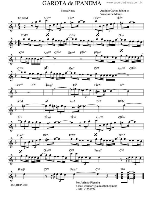 Partitura da música Garota De Ipanema v.11