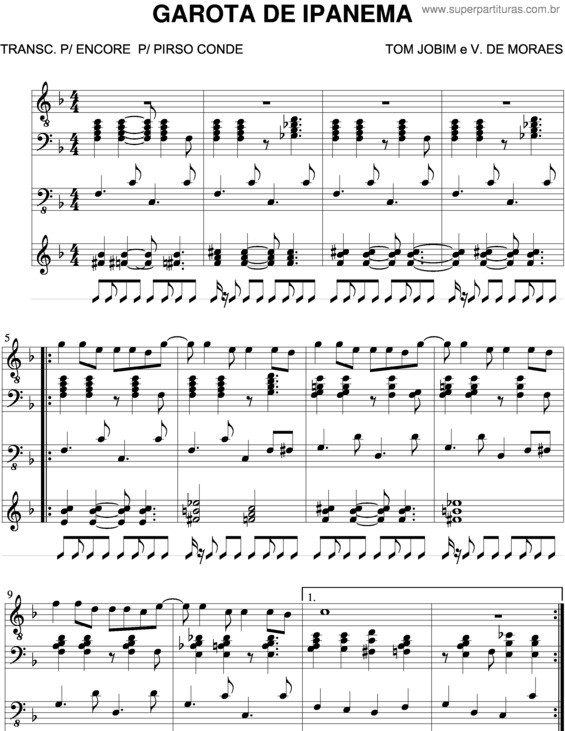 Partitura da música Garota De Ipanema v.12
