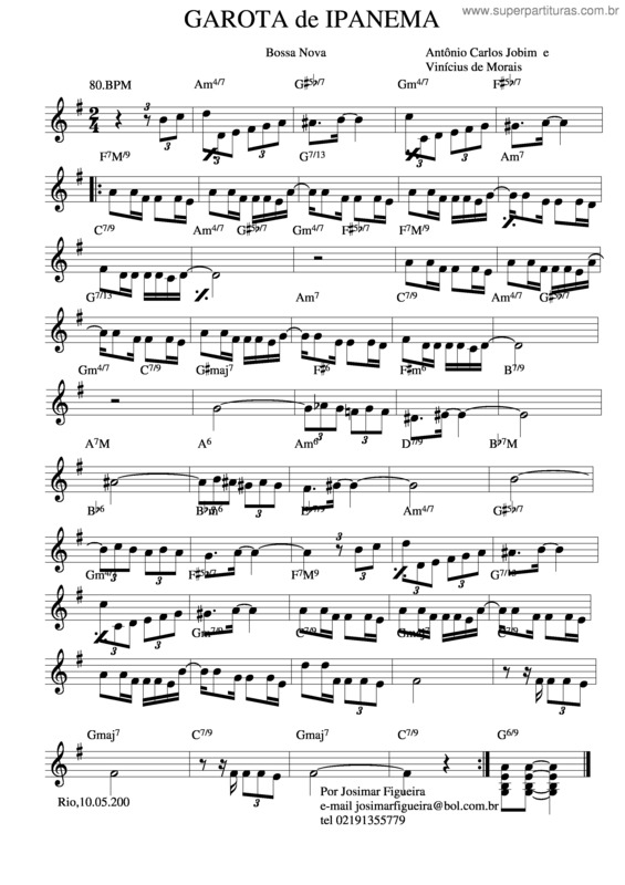 Partitura da música Garota De Ipanema v.13