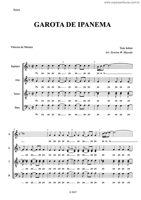 Partitura da música Garota De Ipanema v.14