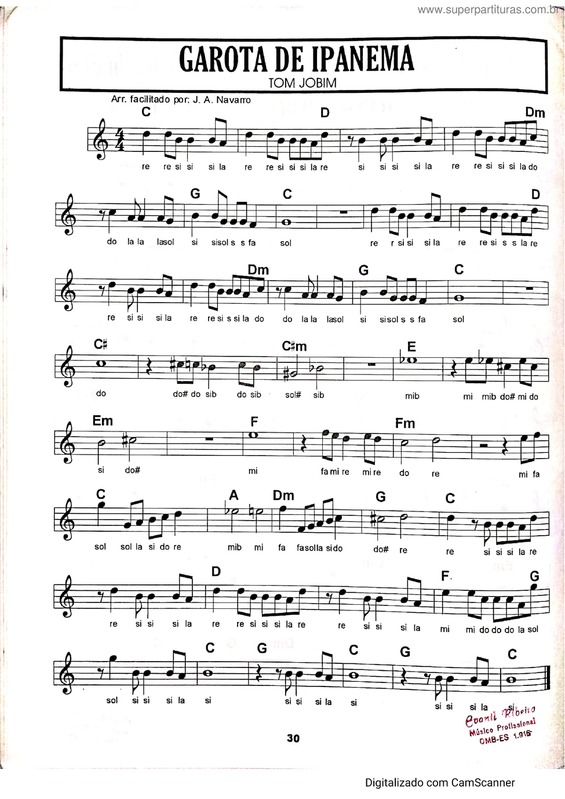 Partitura da música Garota De Ipanema v.19