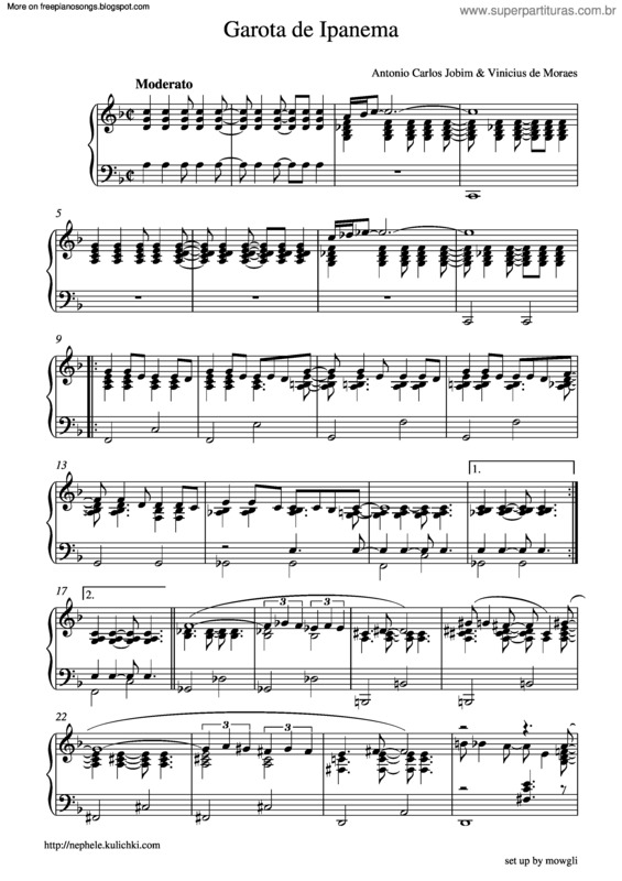 Partitura da música Garota De Ipanema v.21
