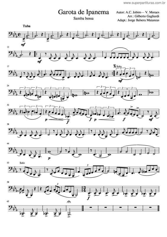 Partitura da música Garota De Ipanema v.31